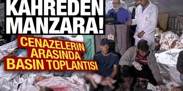 Yürek yakan anlar: Cenazelerin arasında toplantı!